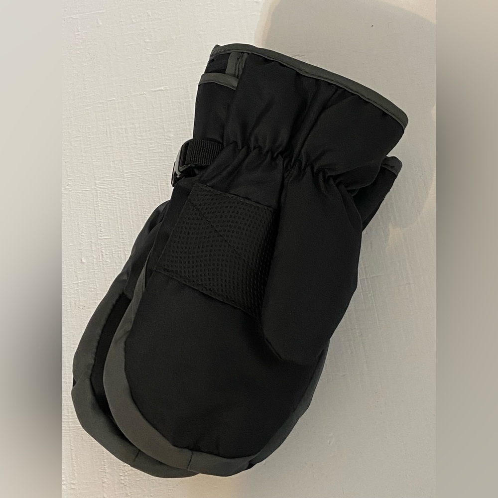 Black and Gray Winter Mittens for Kids one size fits smaller kids
